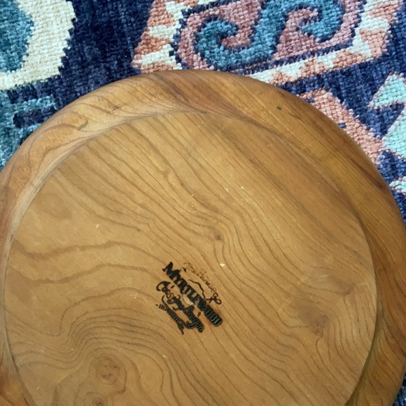 Myrtlewood wooden round tray modern farmhouse decor - Picture 11 of 16